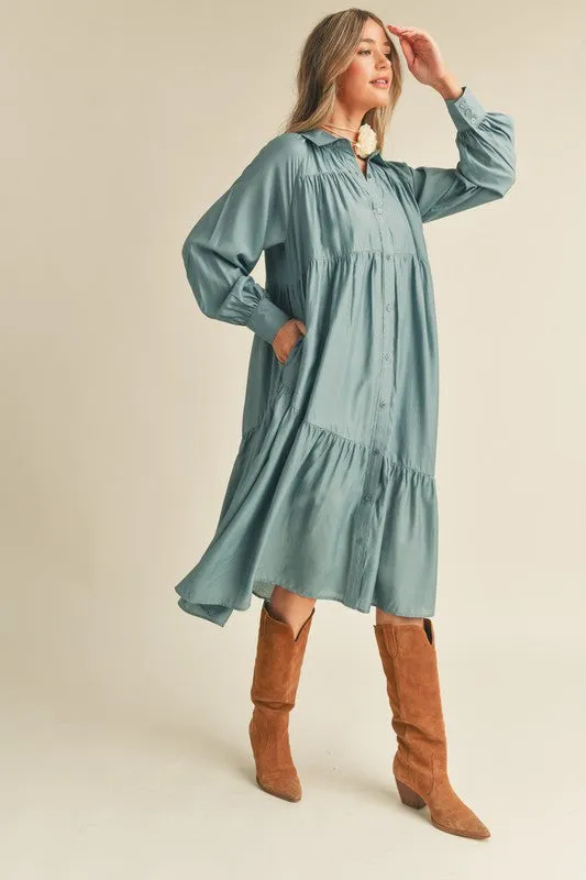 FINAL SALE Bailee Grace Button Midi Dress