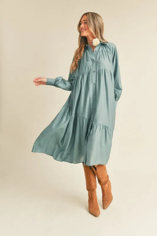 FINAL SALE Bailee Grace Button Midi Dress