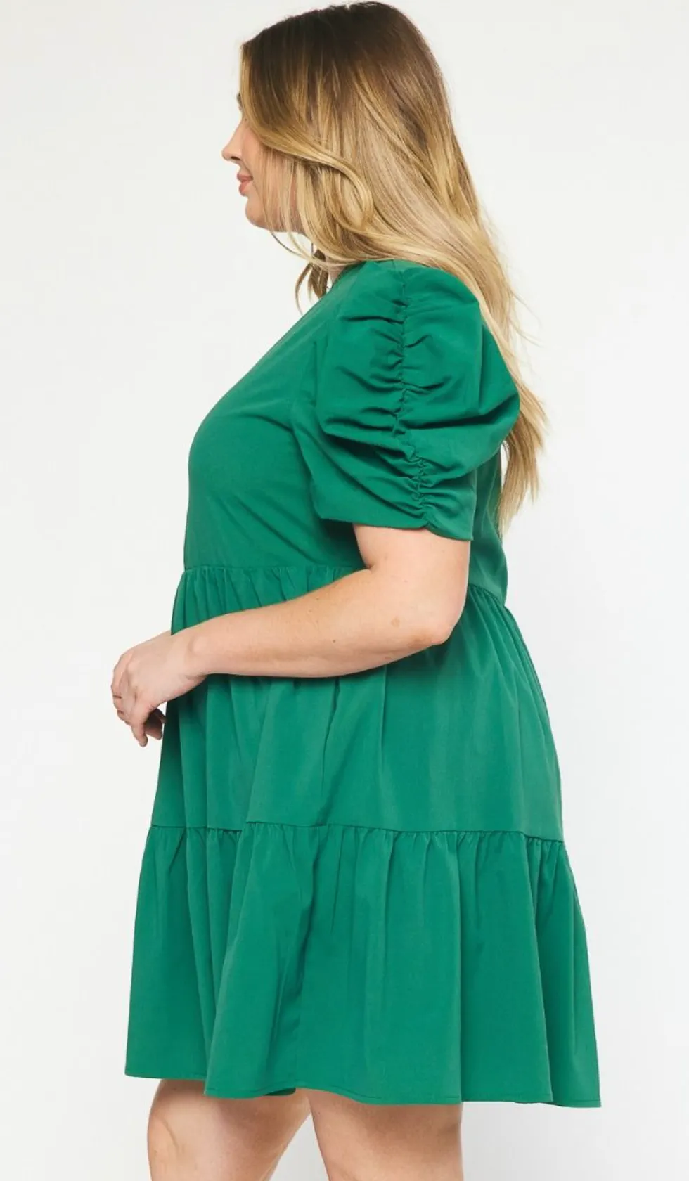 Fireside Bubble Sleeve Pocket Dress In Curvy