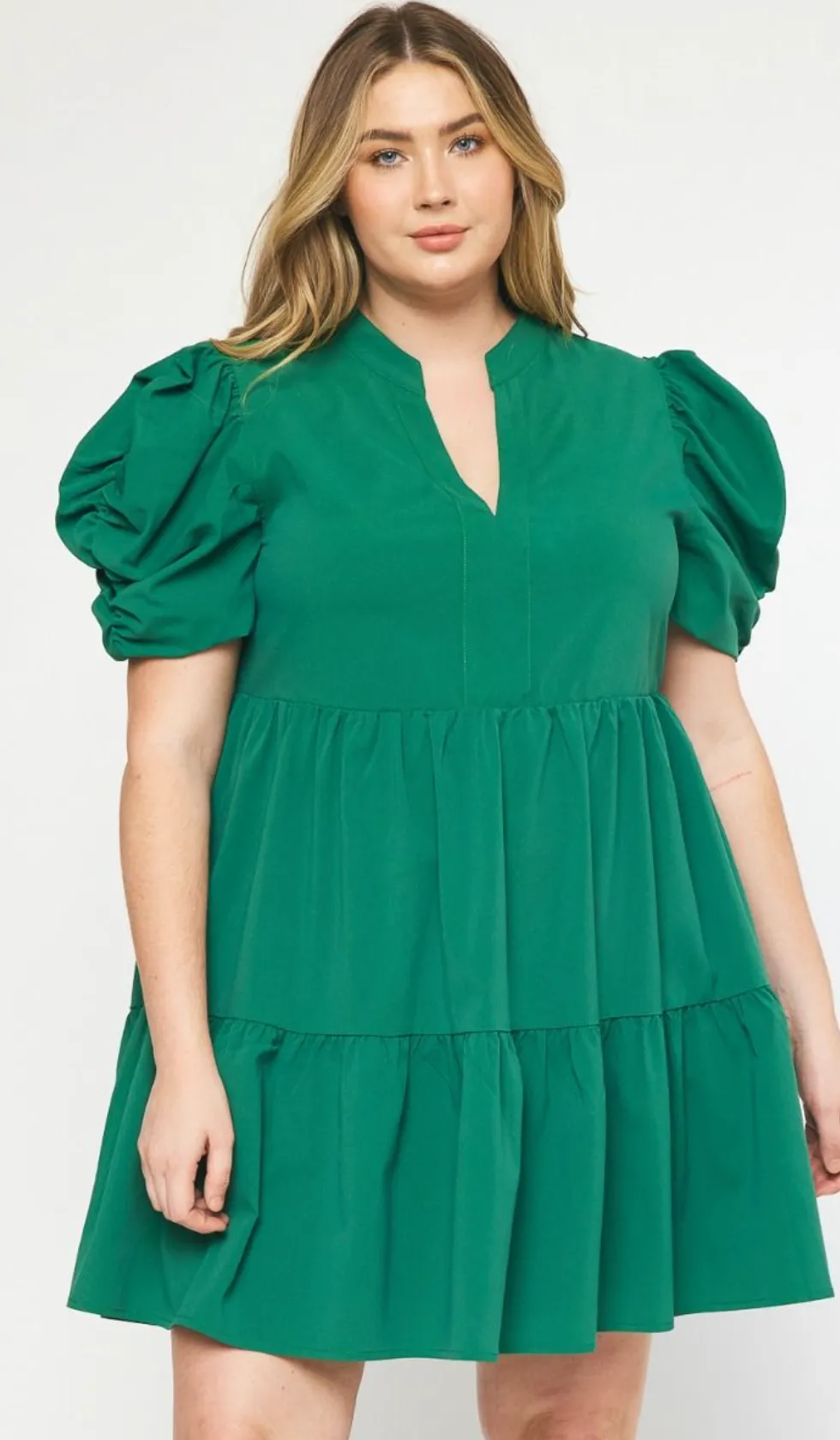 Fireside Bubble Sleeve Pocket Dress In Curvy