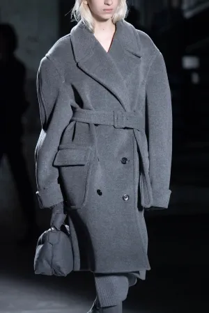 Grey wool belted coat RRP £640