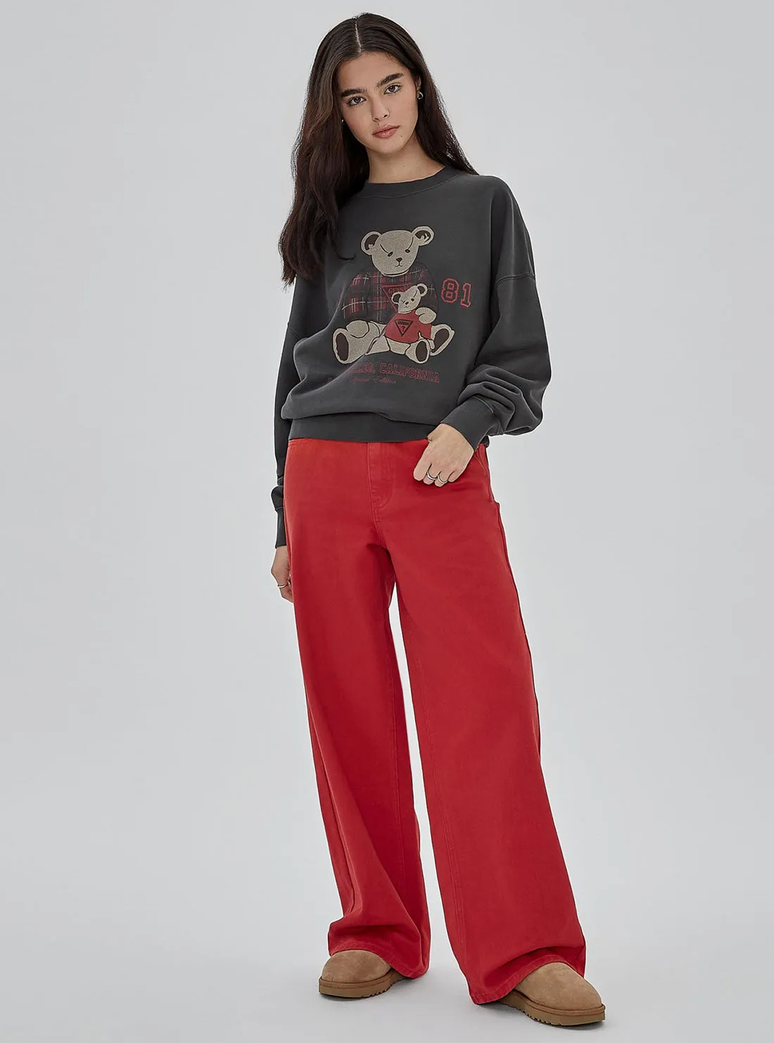Guess Originals Red Wide Leg Jeans