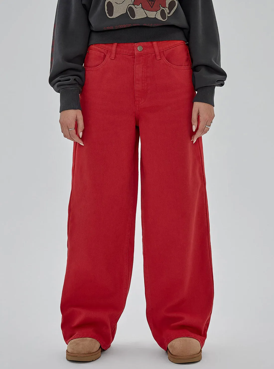 Guess Originals Red Wide Leg Jeans
