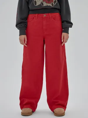 Guess Originals Red Wide Leg Jeans