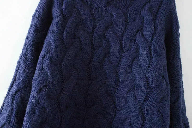 H.SA Women Turtleneck Sweaters Autumn Winter 2017 Pull Jumpers European Casual Twist Warm Sweaters Female oversized sweater Pull