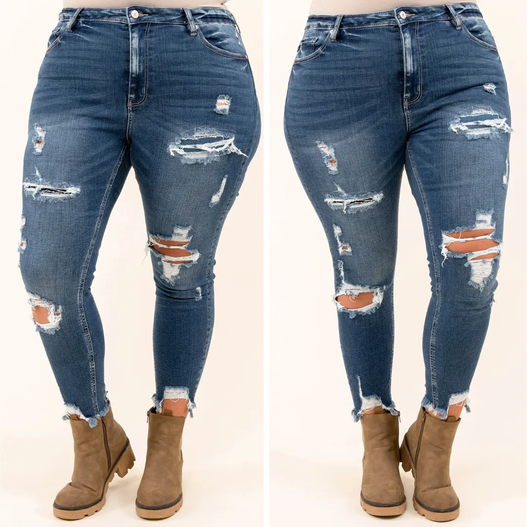 I'm Living My Best Life Skinny Jeans, Dark Wash