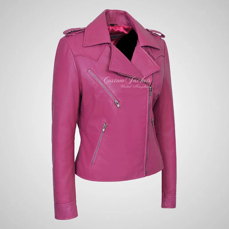 KATE-2 Ladies Biker Style Fashion Leather Jacket