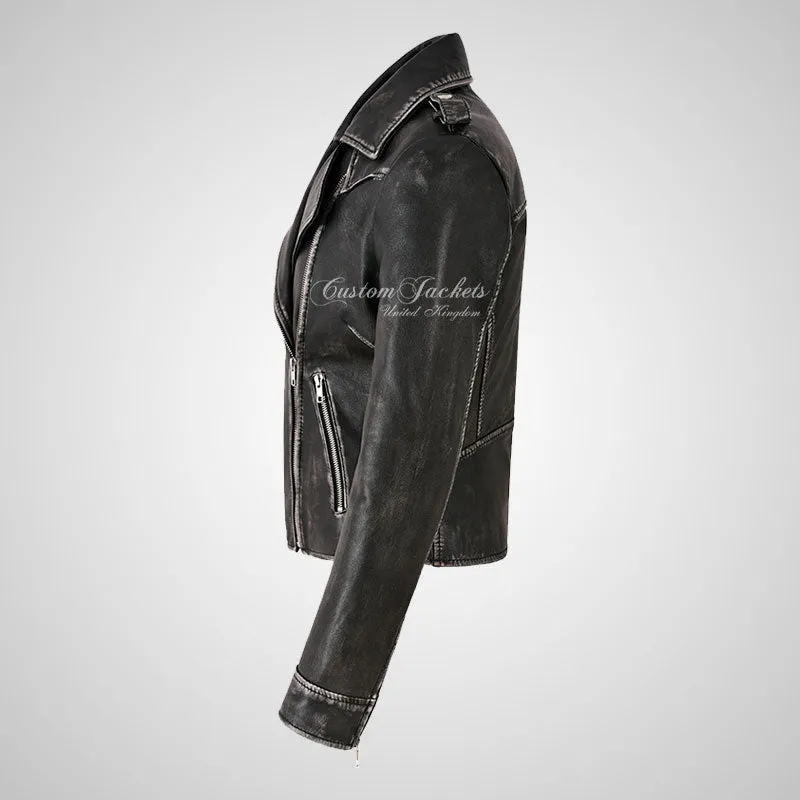 KATE-2 Ladies Biker Style Fashion Leather Jacket