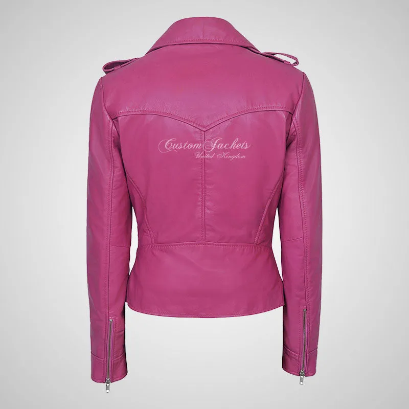 KATE-2 Ladies Biker Style Fashion Leather Jacket