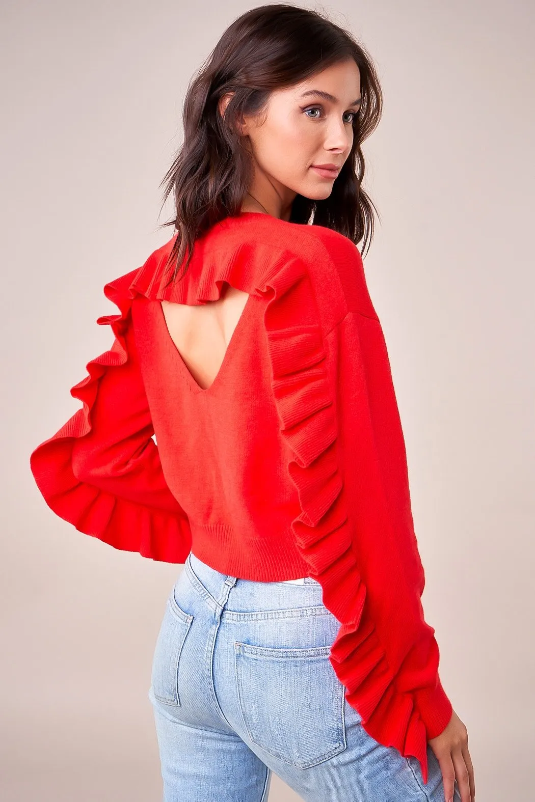 Kimoto Ruffle Detail Sweater
