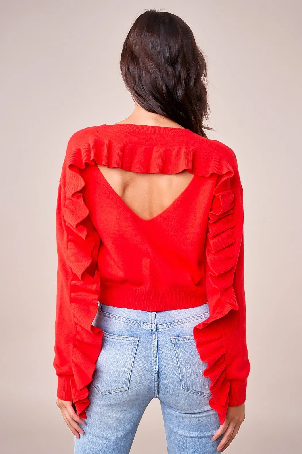 Kimoto Ruffle Detail Sweater