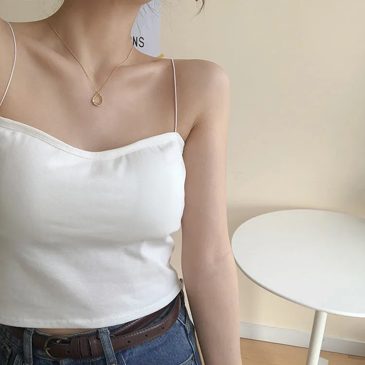 [Korean Style] Belle 5 Colors thin strap Cotton Camis