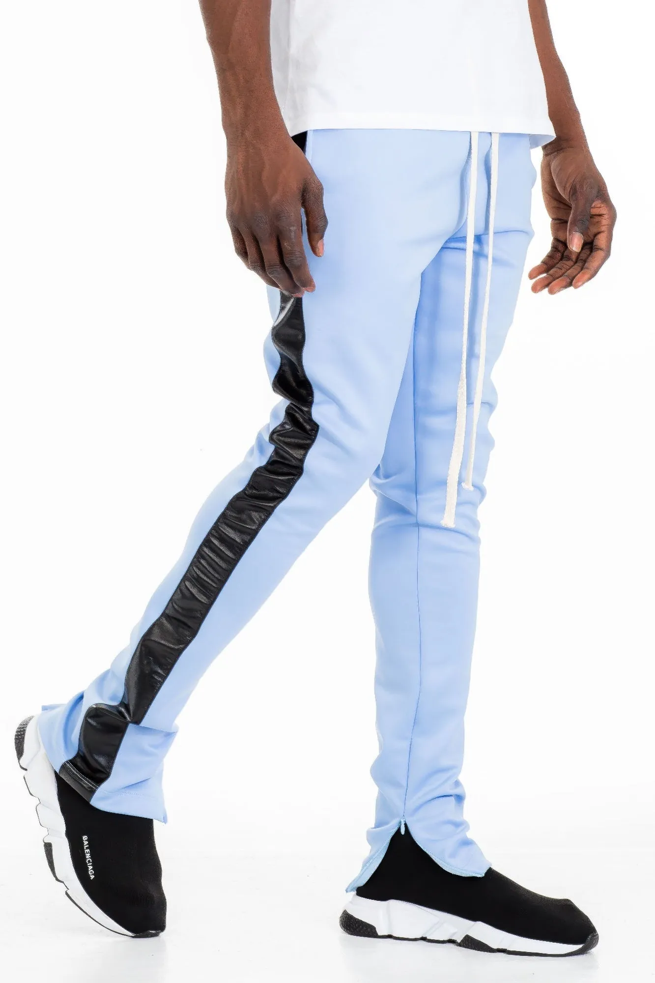 Leather Stripe Track Pants
