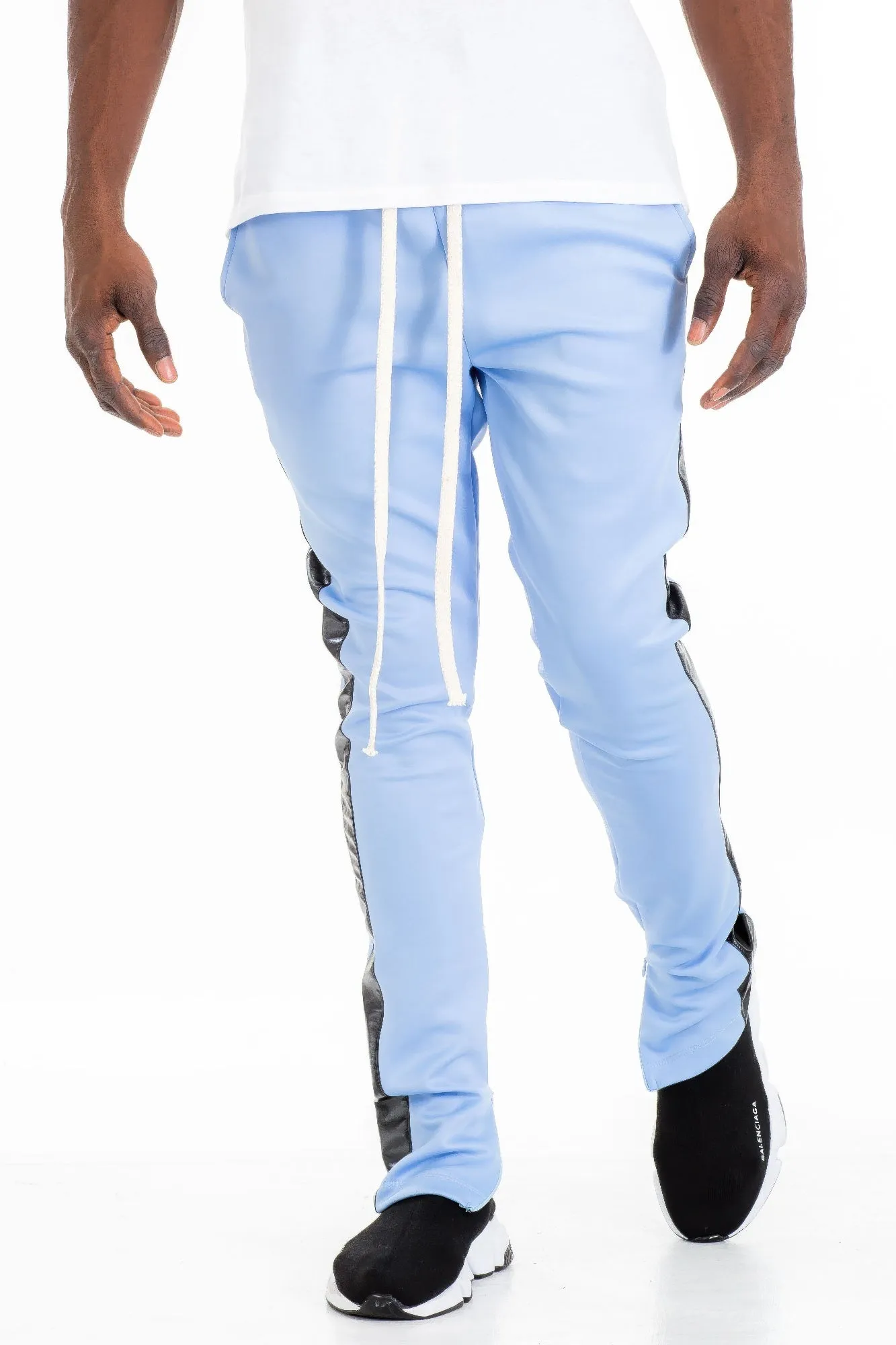 Leather Stripe Track Pants