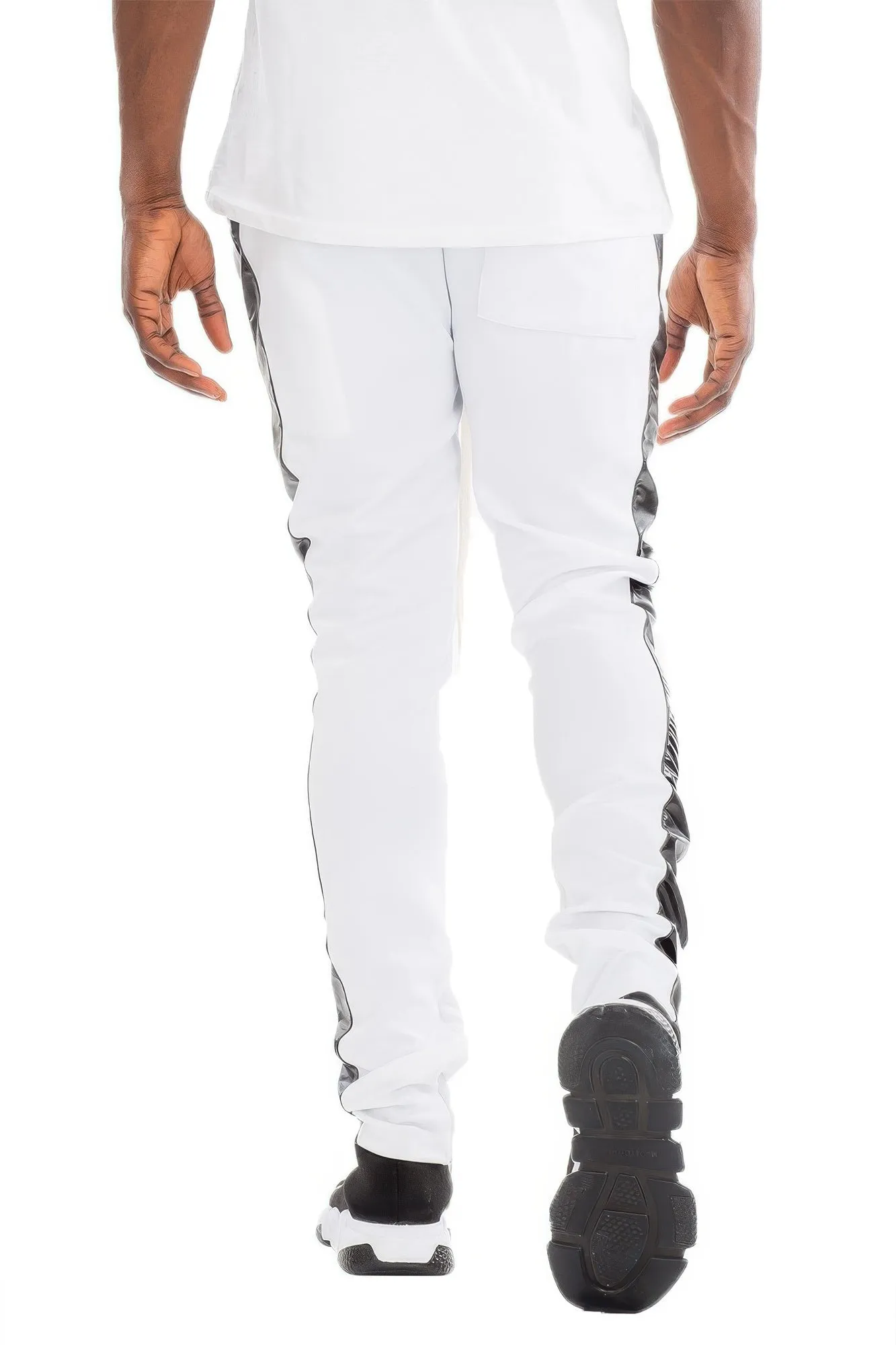 Leather Stripe Track Pants