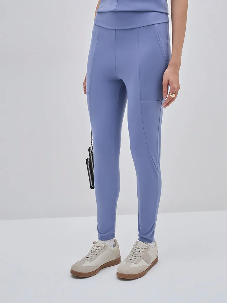 LOV Blue High-Rise Track Pants