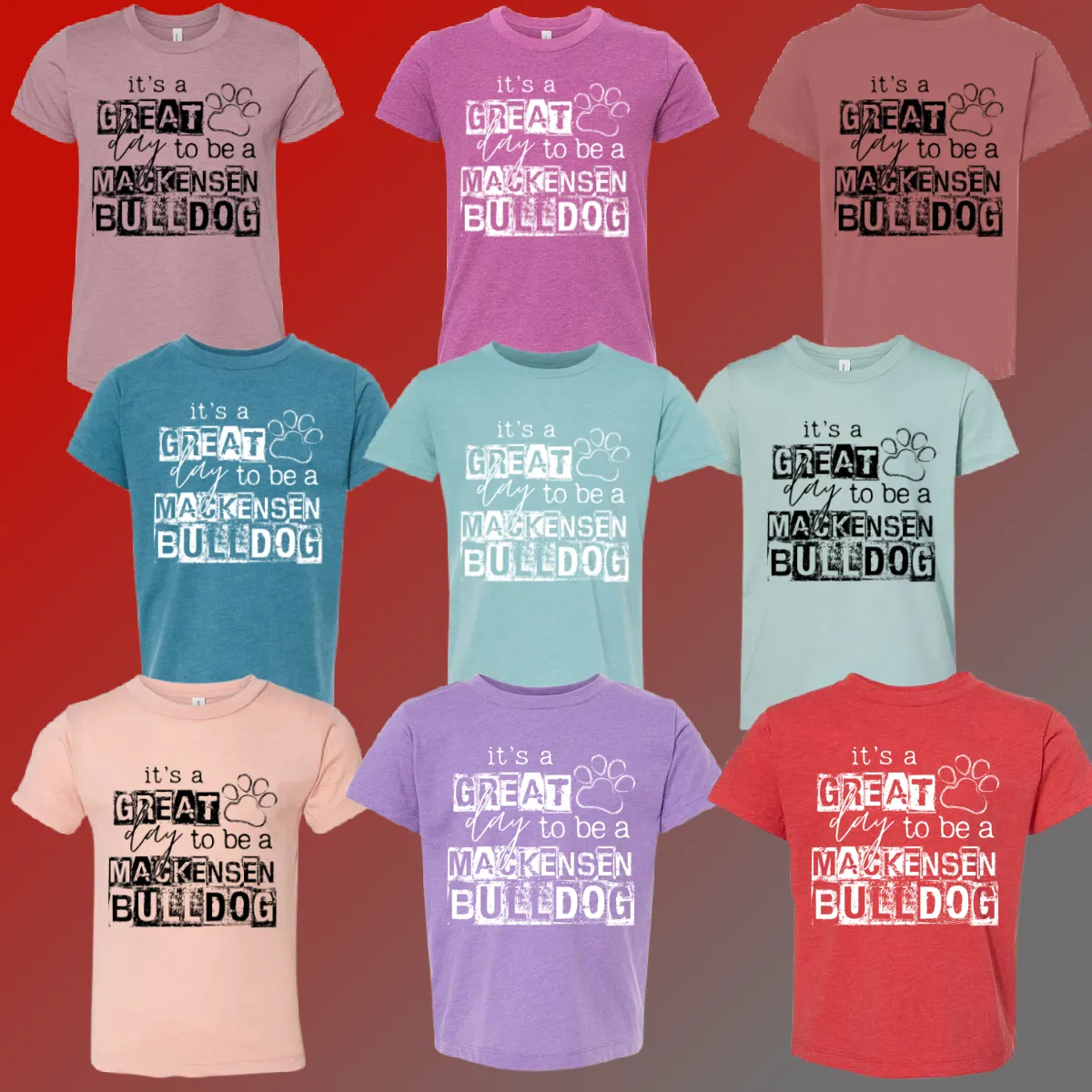 Mackensen - FUN COLORS It's A Great Day Tee - MADE TO ORDER/TWO WEEKS