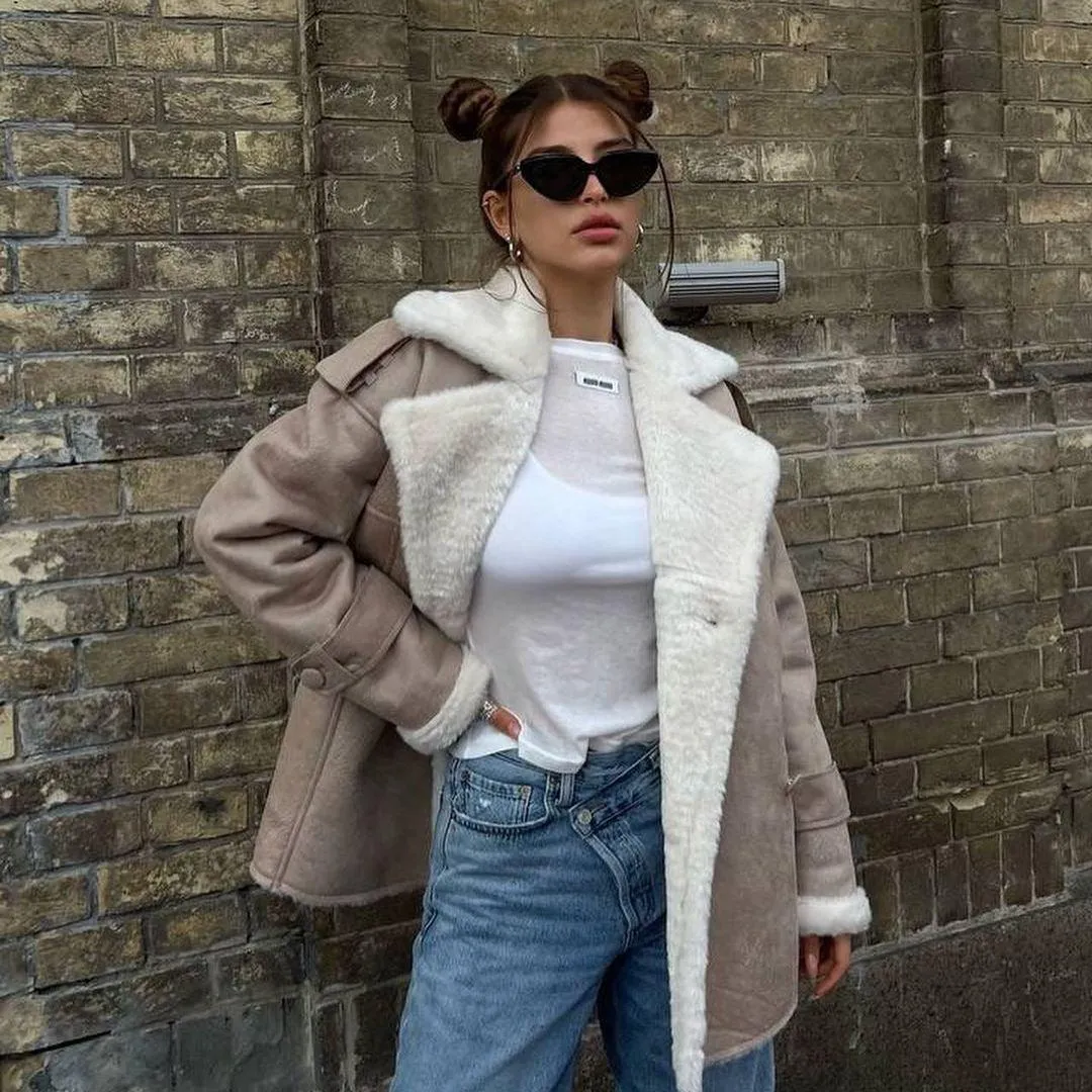 Maillard Casual jackets for Women – Trendy Street Hipster Jacket in Imitation Leather & Suede