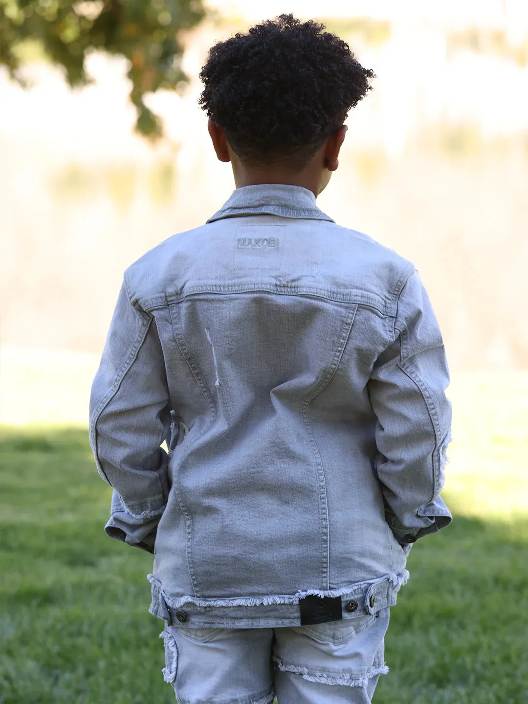Makobi Kids 'Bergamo' Denim Jacket B1026 (Grey)