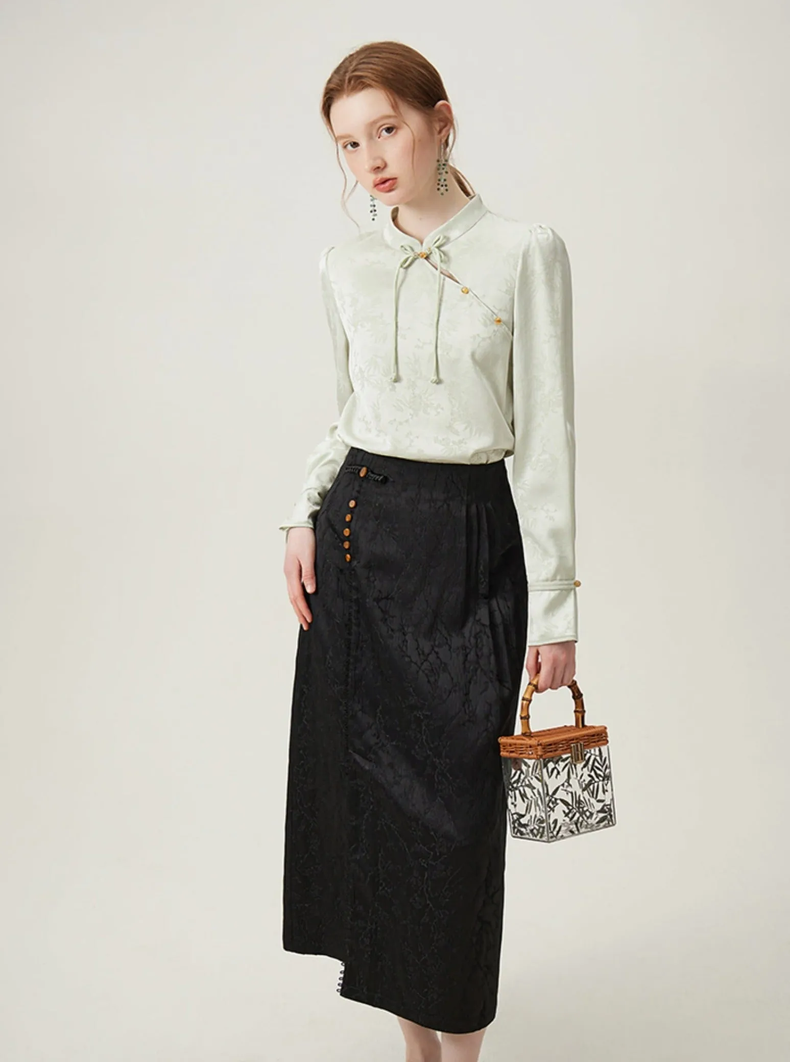 Mambo Style Green Chinese Style Top