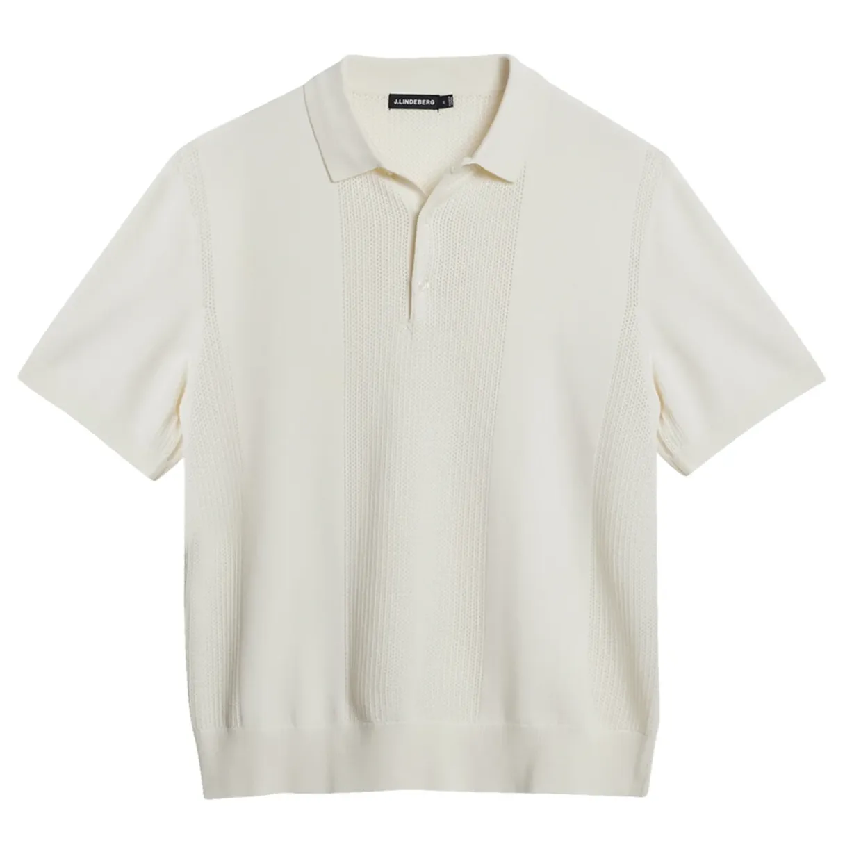 Mesh Detail Retro Knit Polo - Off-White