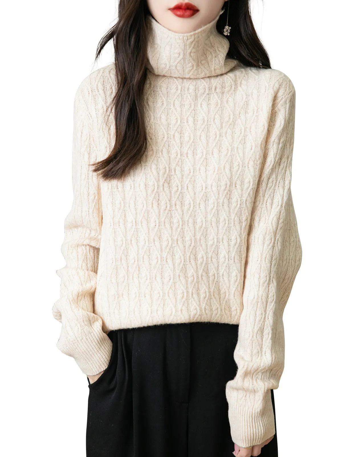 Nikki Turtleneck Woman Knit Sweater