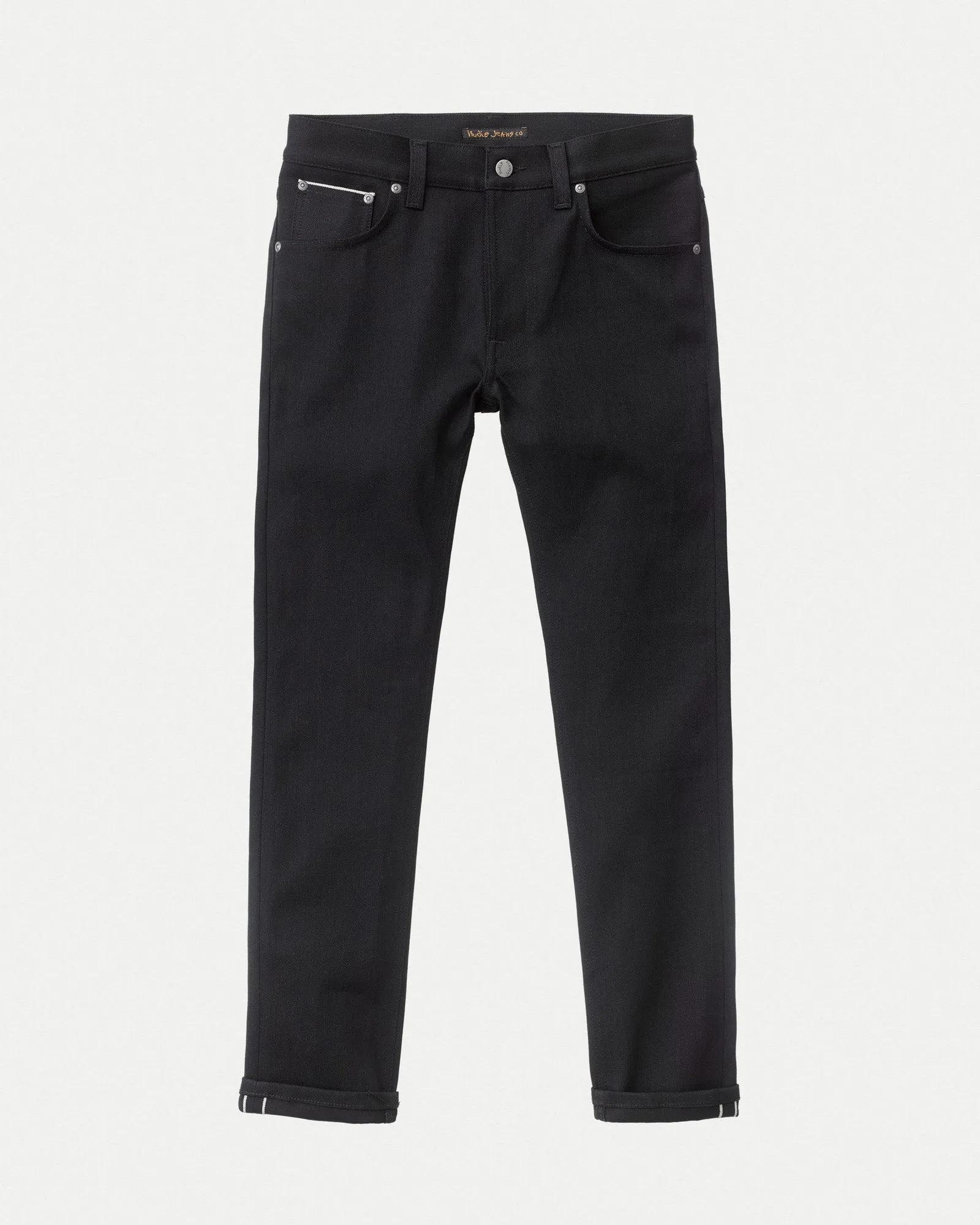Nudie Lean Dean Slim Tapered Mens Jeans - Dry Black Selvage