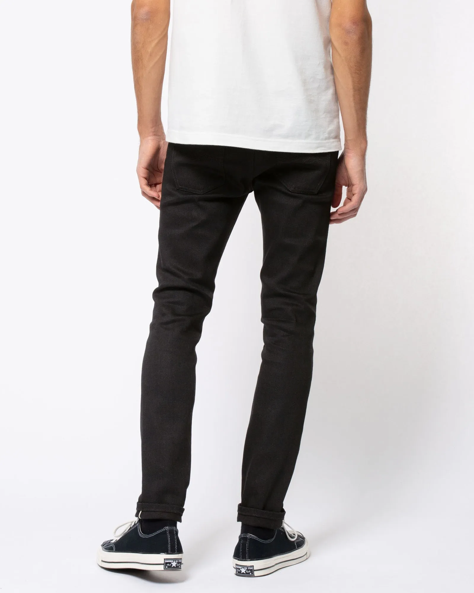 Nudie Lean Dean Slim Tapered Mens Jeans - Dry Black Selvage
