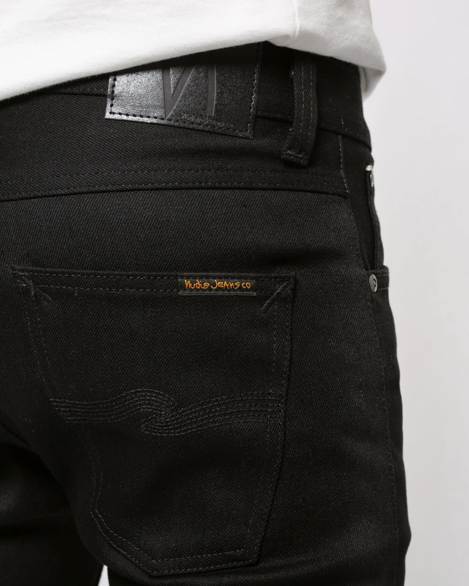 Nudie Lean Dean Slim Tapered Mens Jeans - Dry Black Selvage
