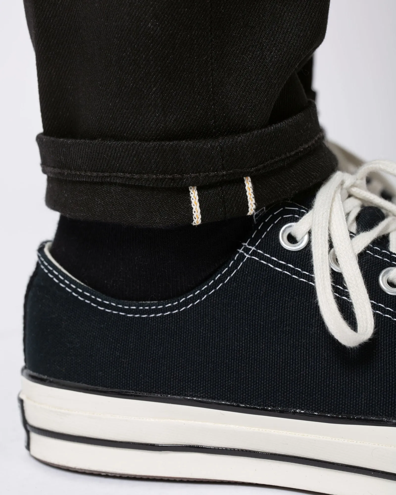 Nudie Lean Dean Slim Tapered Mens Jeans - Dry Black Selvage