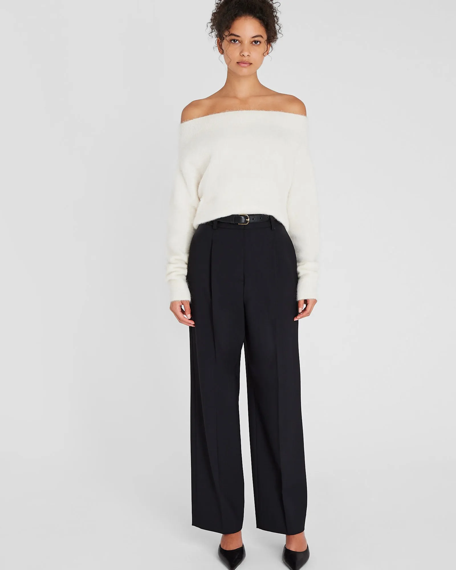 Off-The-Shoulder Alpaca Blend Sweater