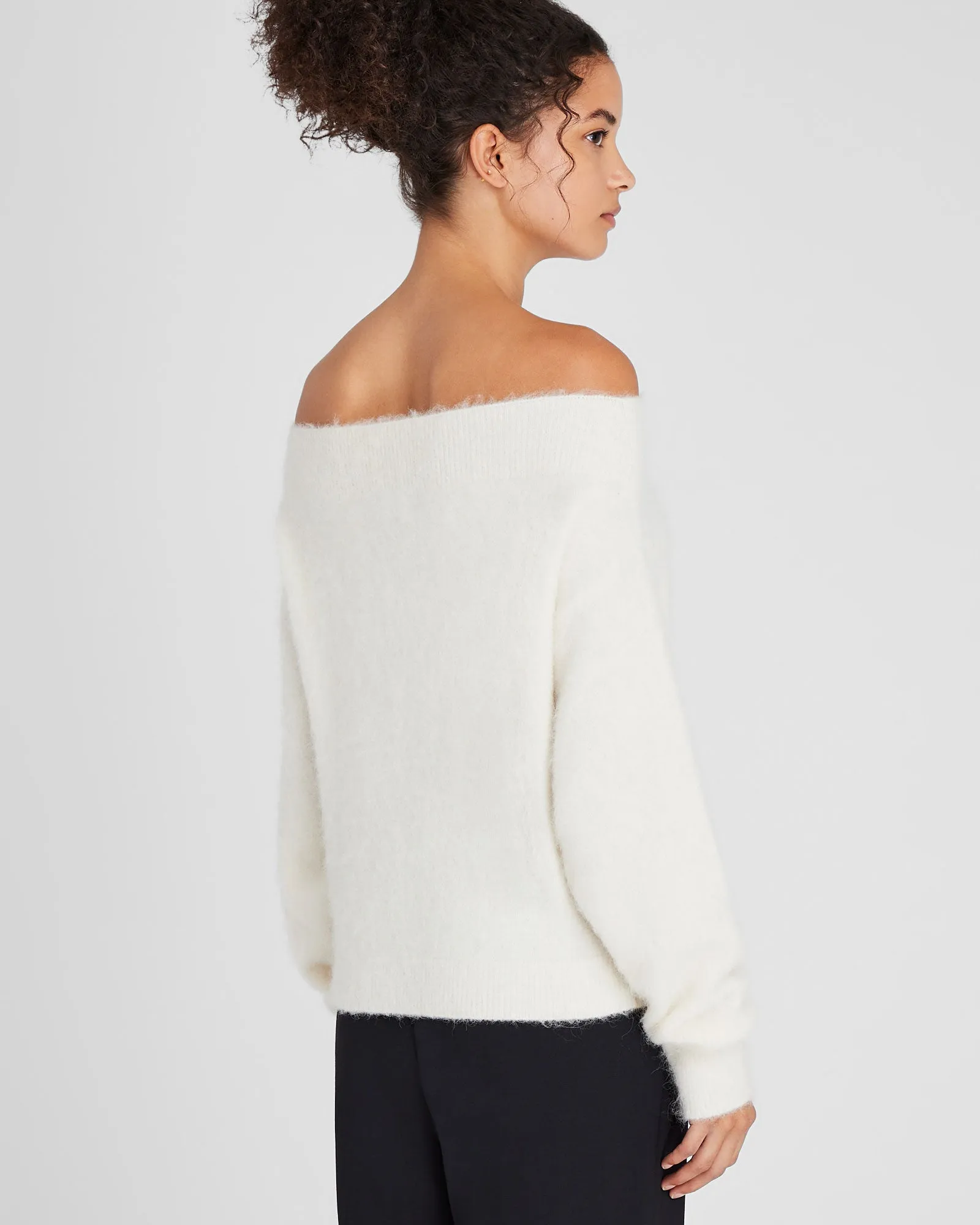 Off-The-Shoulder Alpaca Blend Sweater