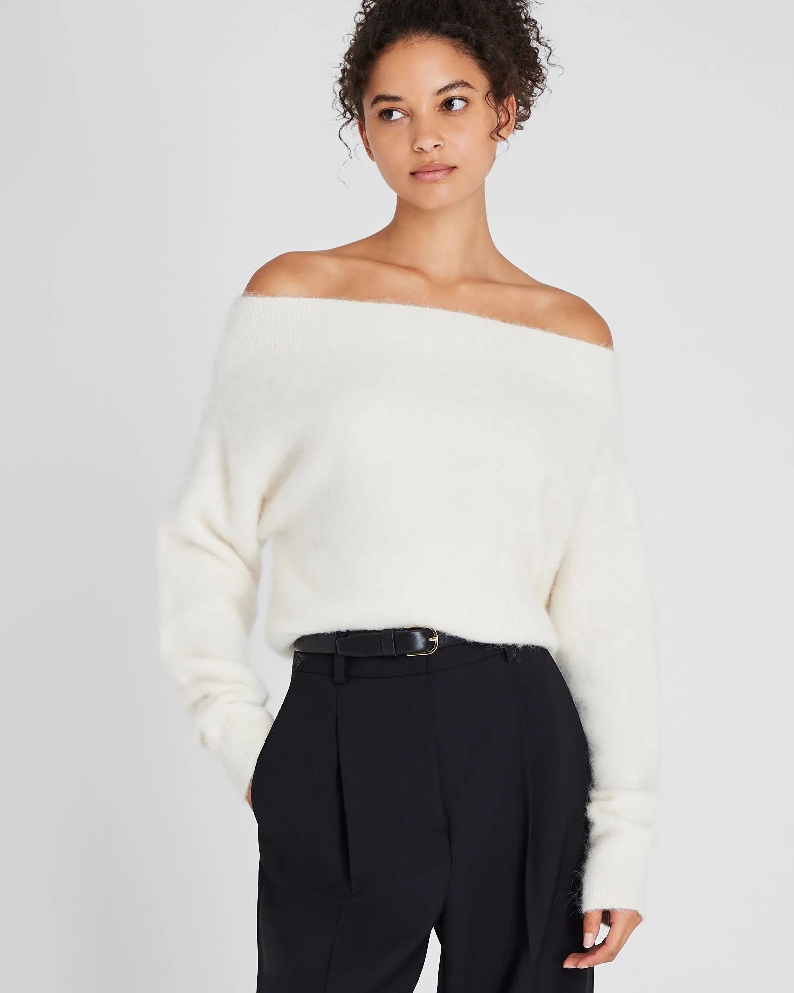 Off-The-Shoulder Alpaca Blend Sweater