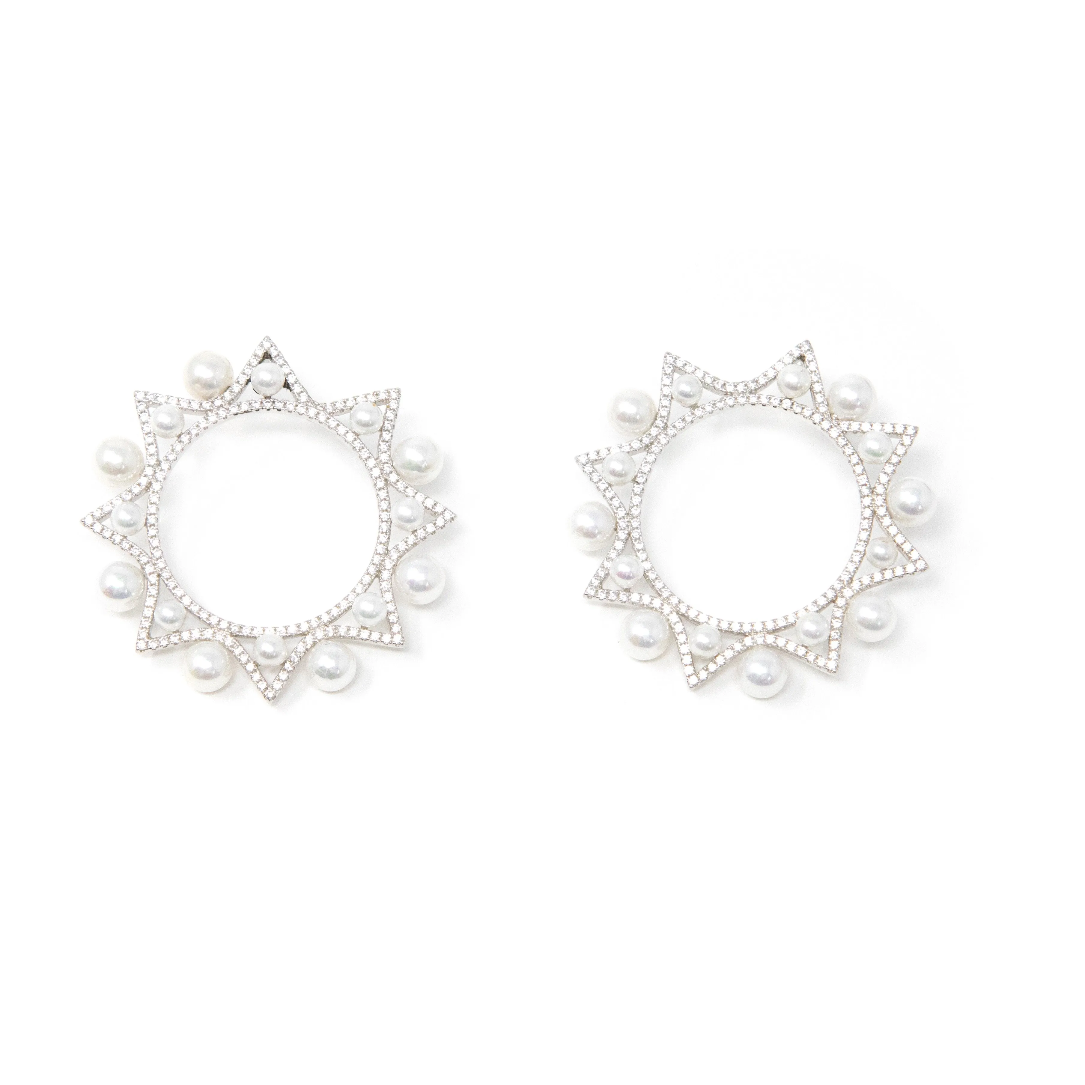 Pearl and Crystal Wreath Earrings