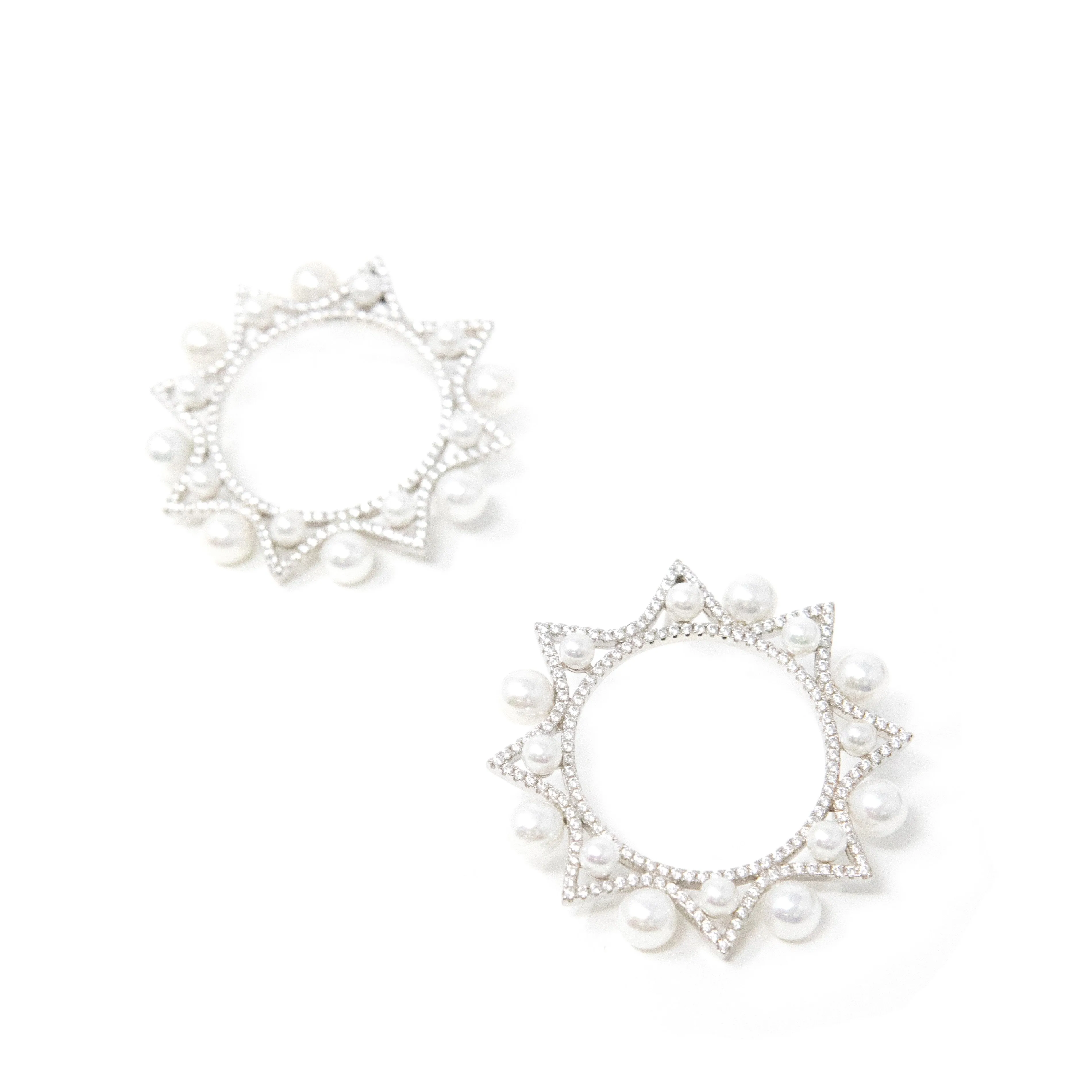 Pearl and Crystal Wreath Earrings