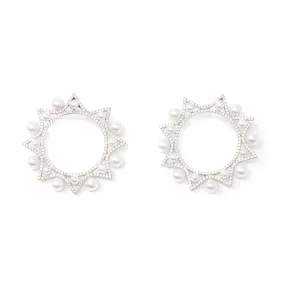 Pearl and Crystal Wreath Earrings