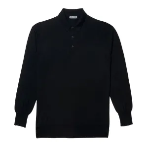 Plain Wool Sports Shirt in Dark Navy