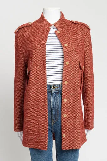 Red Tweed Wool Preowned Jacket