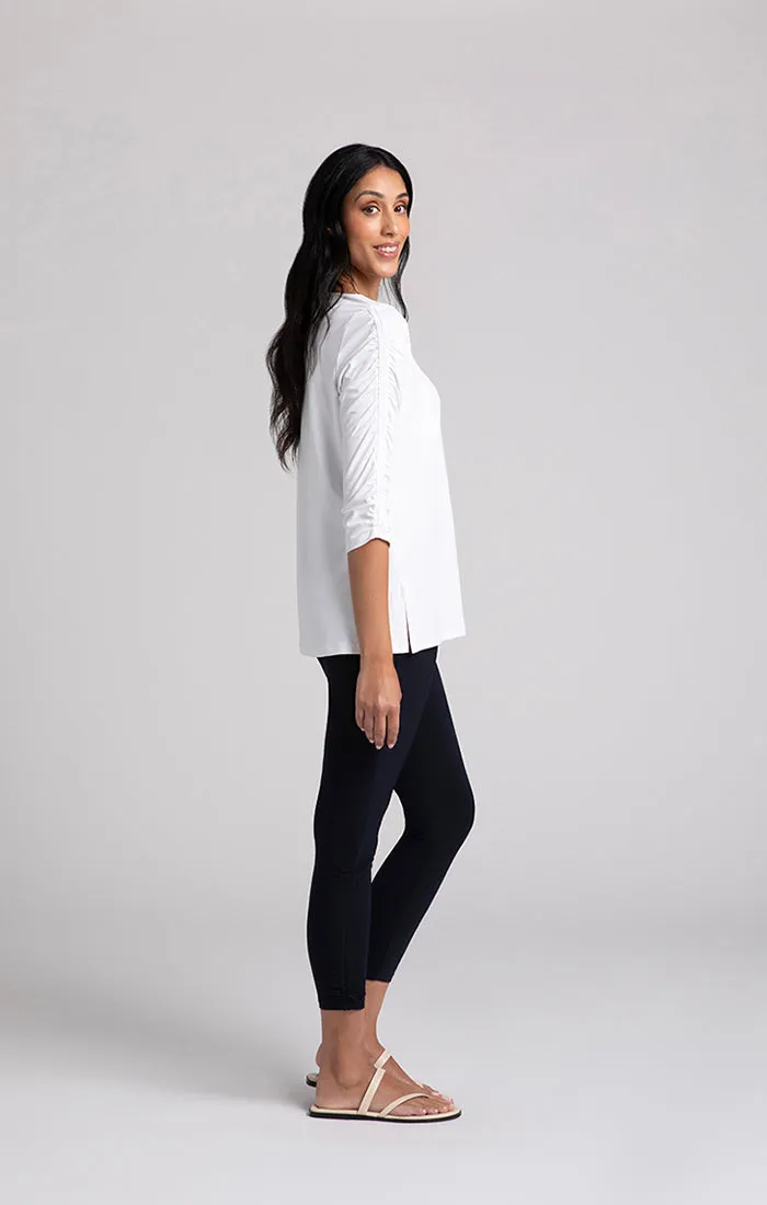 Revelry Top with Rusched Sleeve