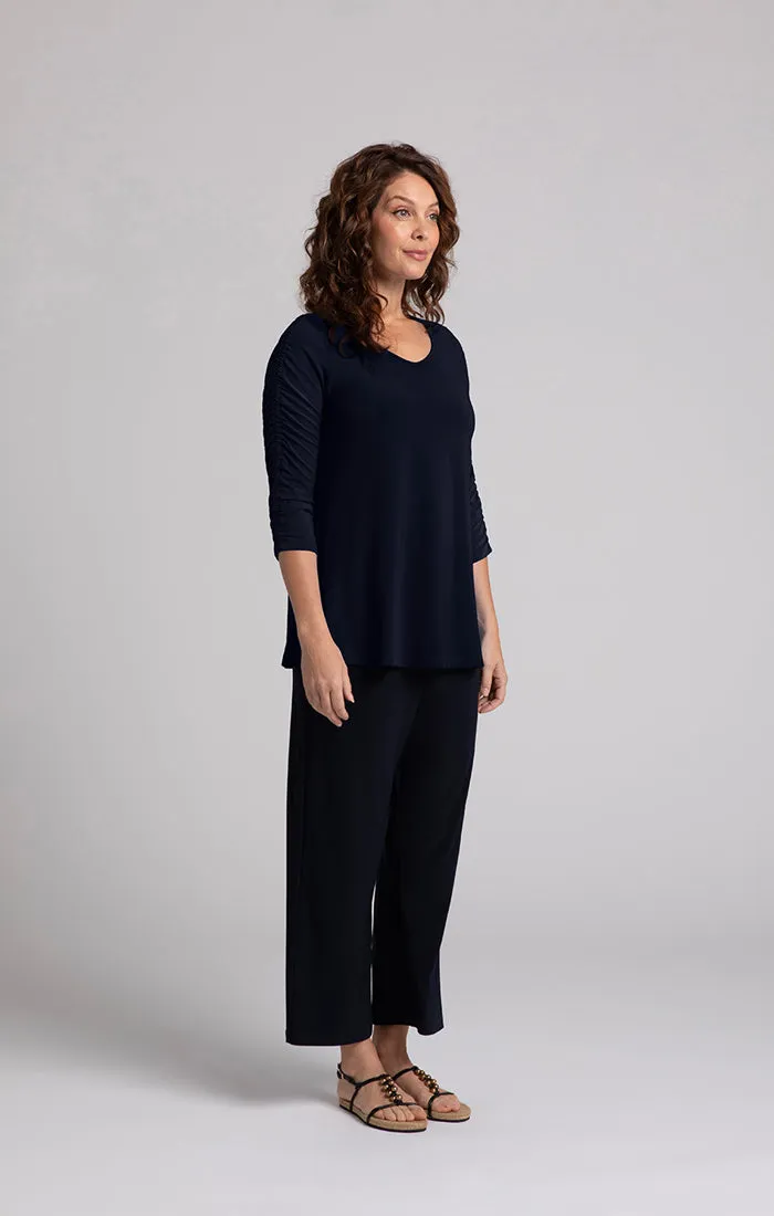 Revelry Top with Rusched Sleeve