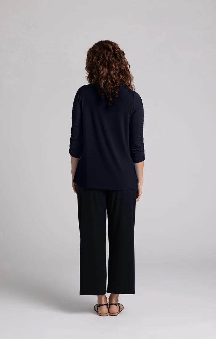 Revelry Top with Rusched Sleeve