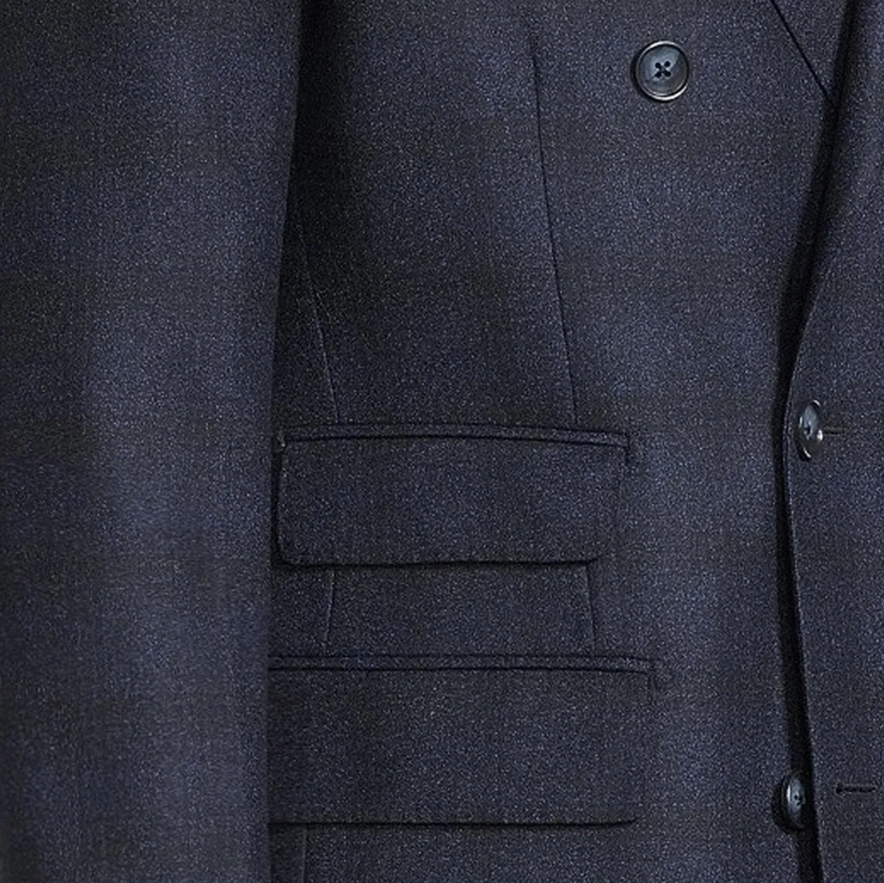 Shadow Checks Double Breasted Jacket - Navy