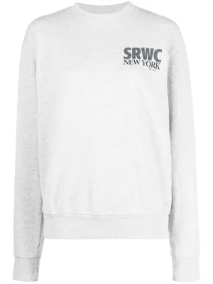 slogan-print cotton-blend sweatshirt