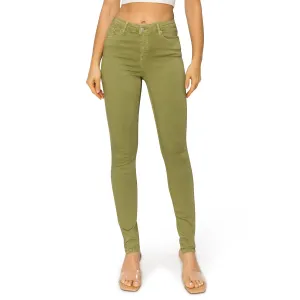 Soft Stretchy High Rise The Everyday Skinny Jeans - Wasabi
