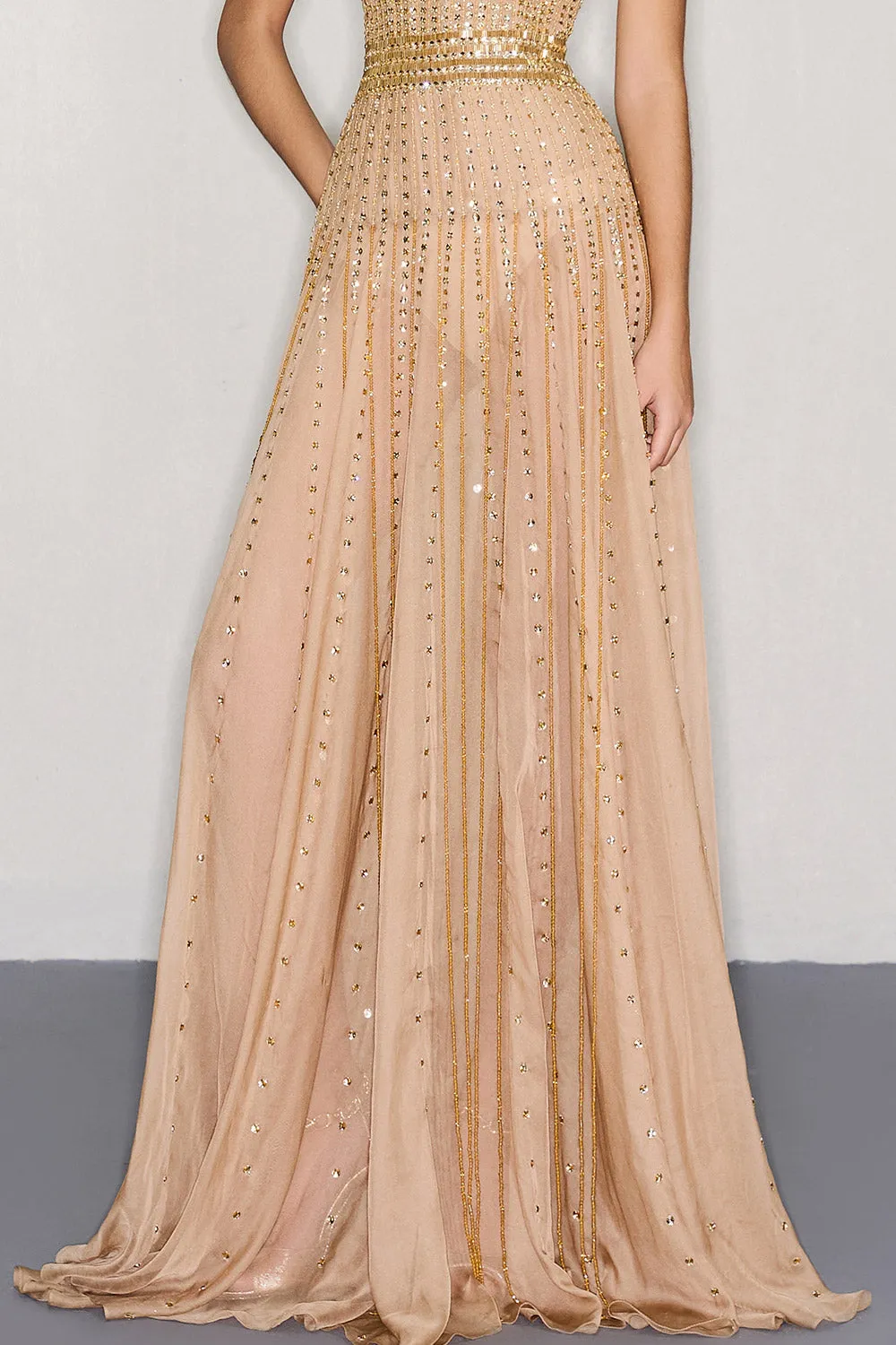 Soren A-line Spaghetti Strap Chiffon Floor Length Dress