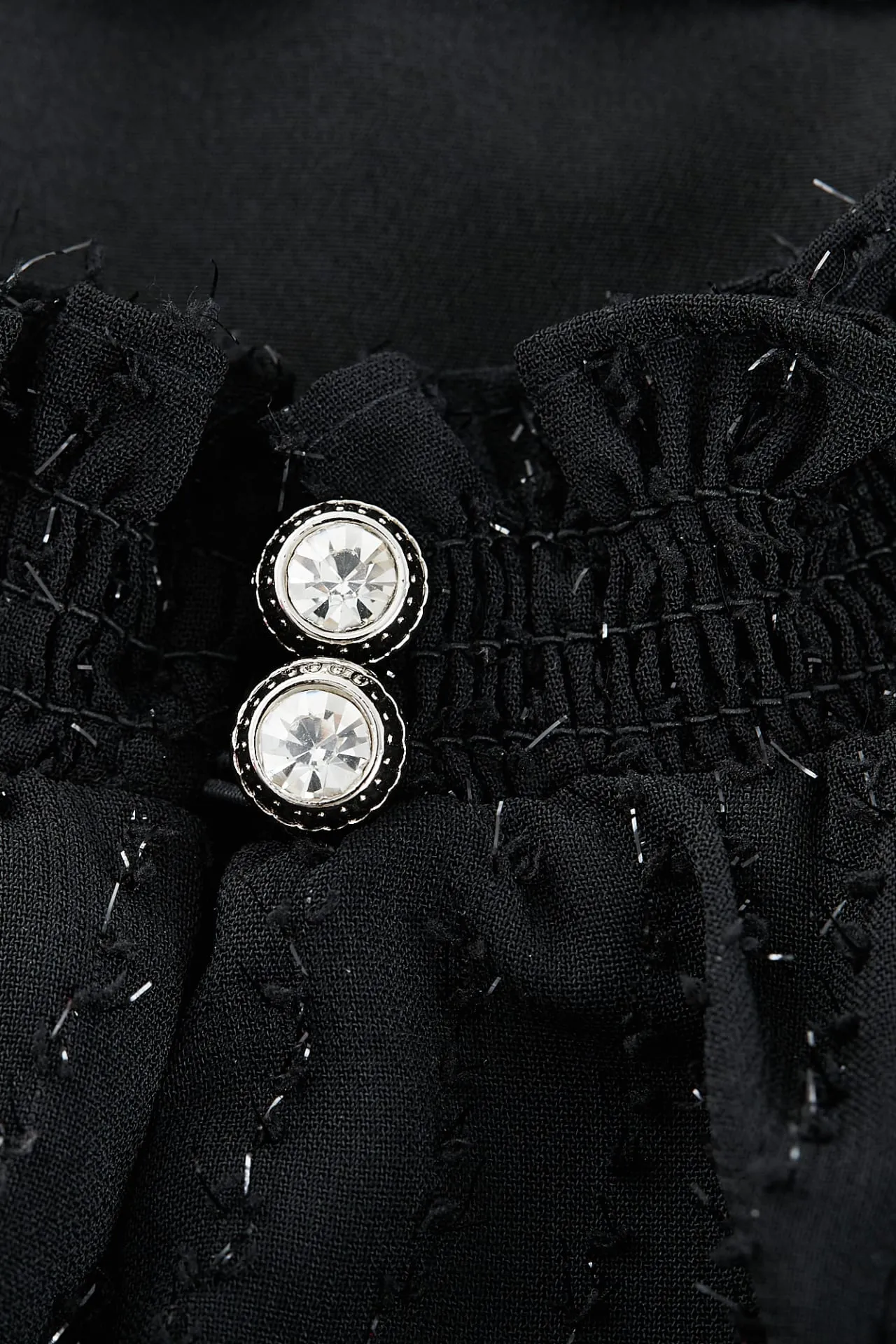 Swiss Dot Stand collar blouse