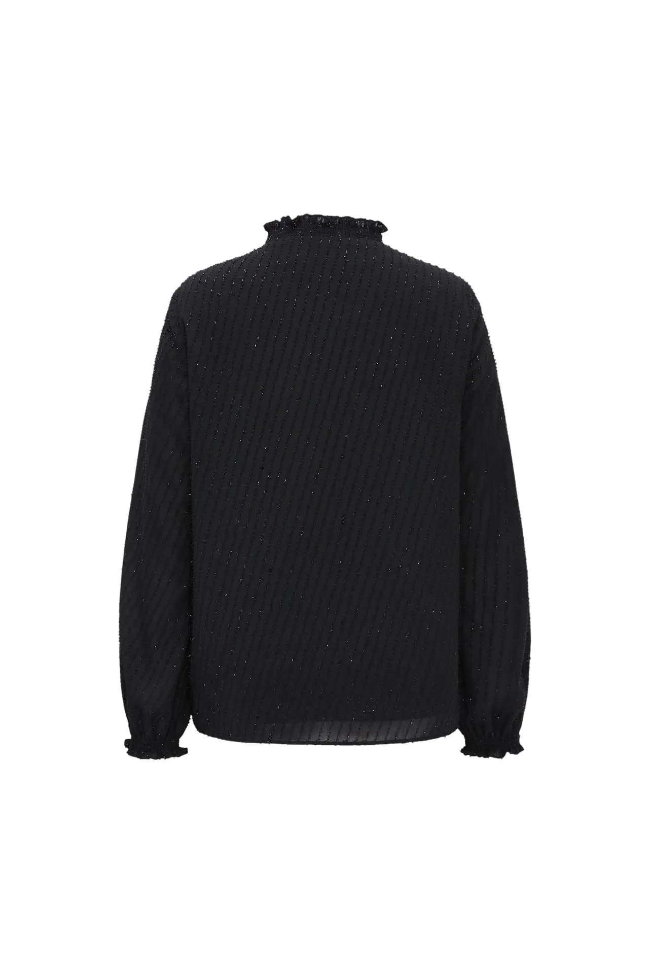 Swiss Dot Stand collar blouse