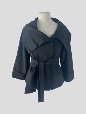 Theory black wool blend belted jacket size UK8/US4