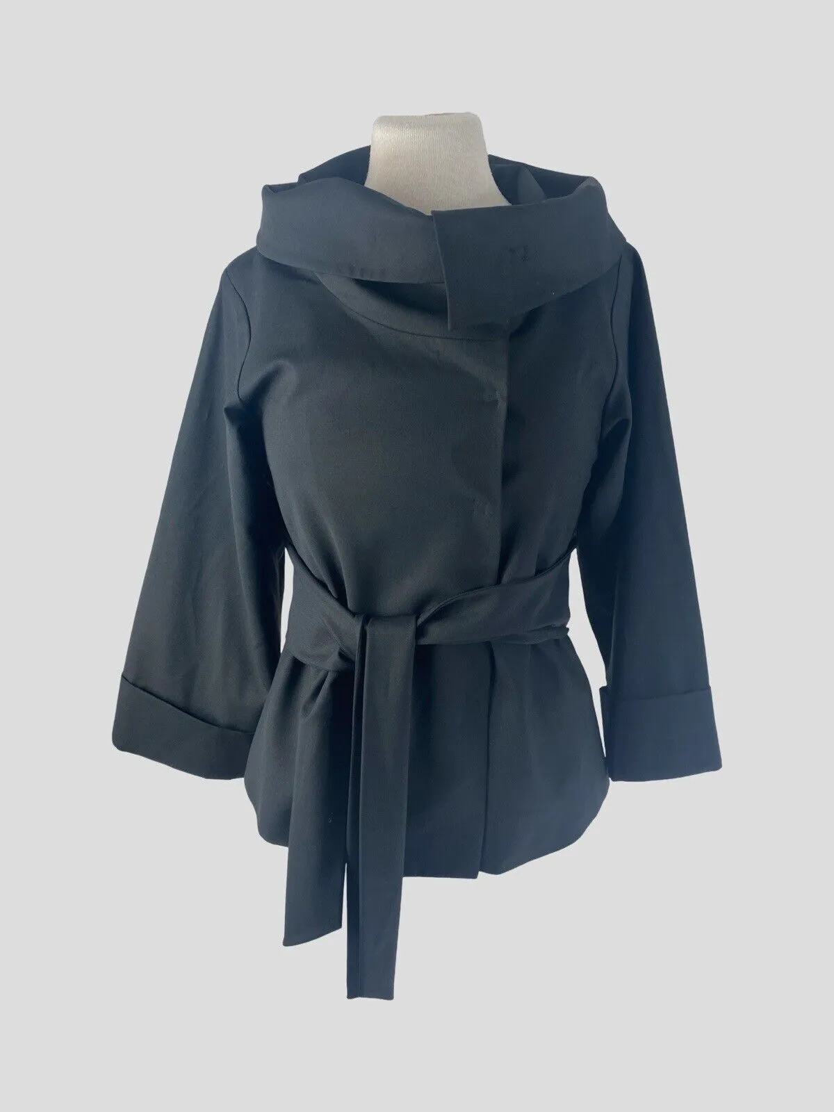 Theory black wool blend belted jacket size UK8/US4