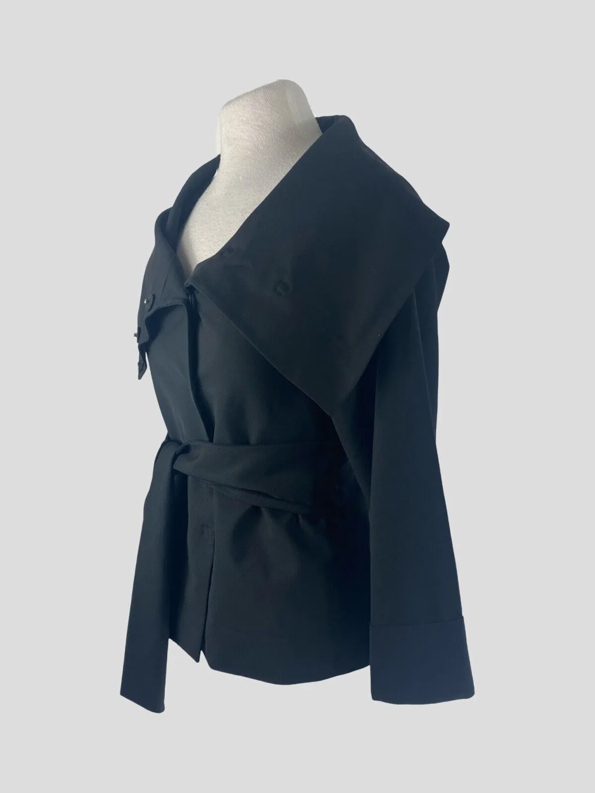 Theory black wool blend belted jacket size UK8/US4